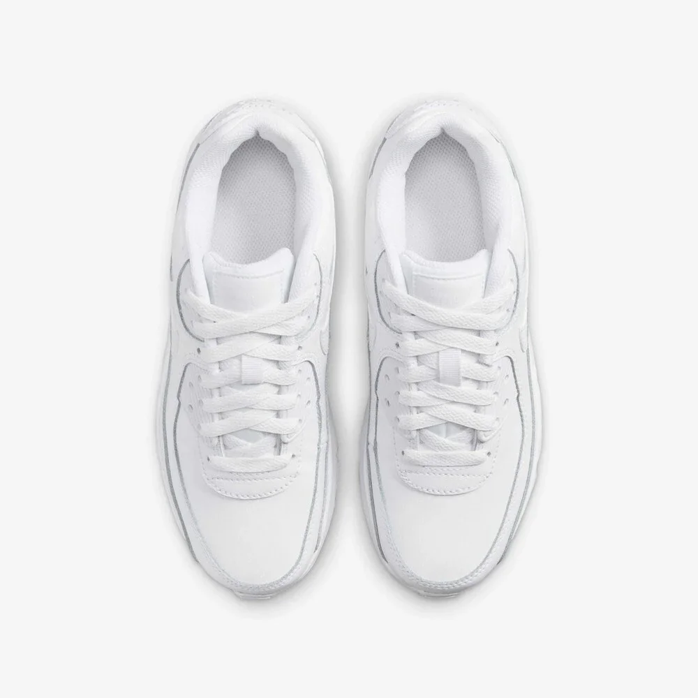 Nike Air Max 90 HF6358-102 Sneakers Kids 4.5 White Leather Casual Shoes RHS9308